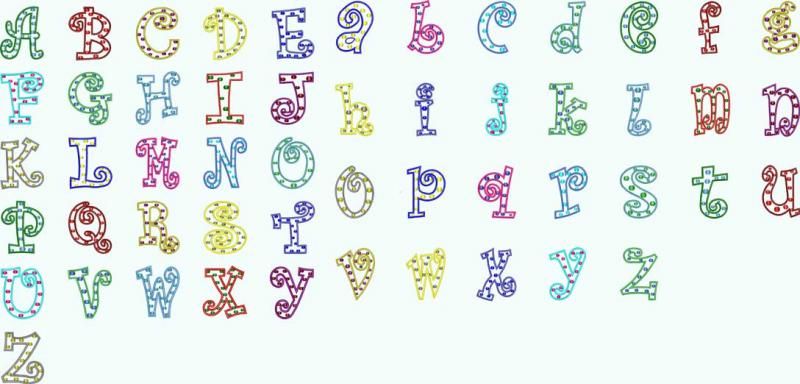 polka dot alphabet font