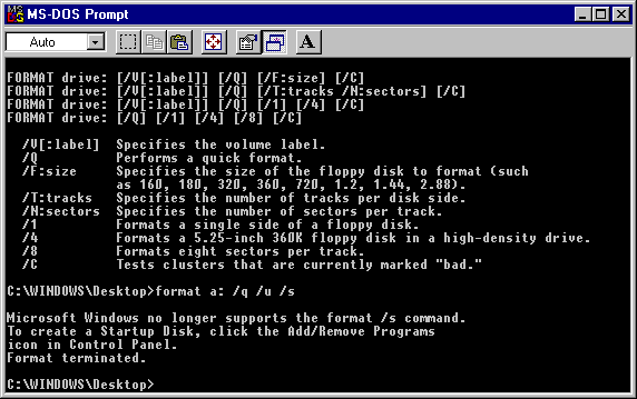 boot disk format